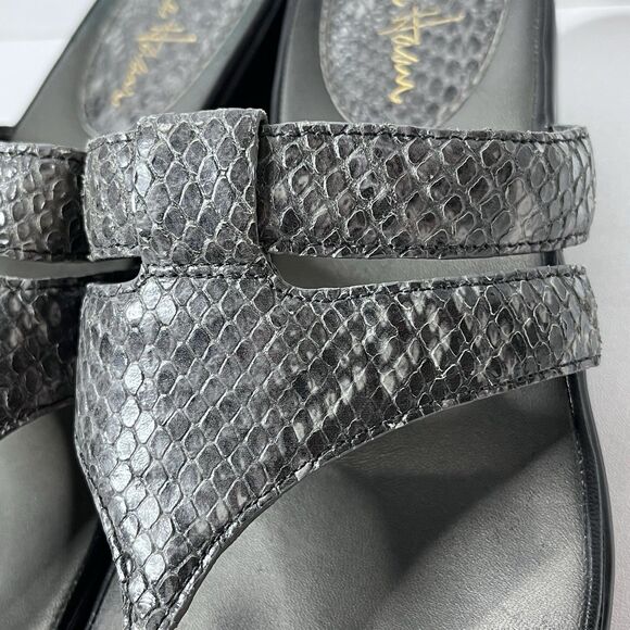 Cole Haan  Grey Snakeskin Platform Wedge Sandals Women’s Size 8.5 B - Picture 5 of 15